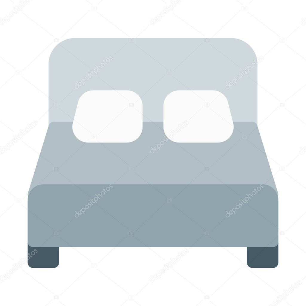 Queen Size Double Bed icon, simple vector illustration