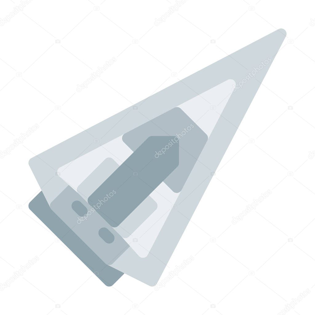 Star Destroyer Plane icon, simple vector illustration