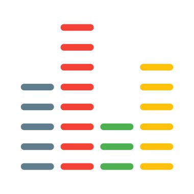 Ses dalgası ekolayzer simgesi, basit vektör çizim