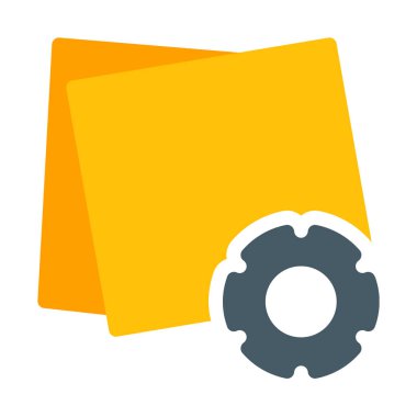 Yapışkan notlar ayarlar simgesini, basit vektör çizim