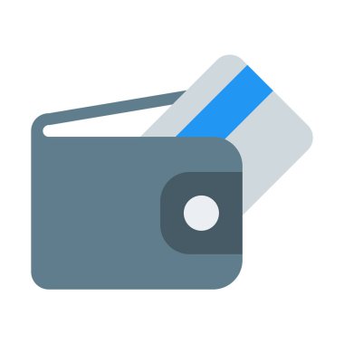 Kartı simgesi, basit vektör çizim ile cüzdan