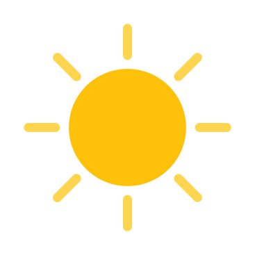 Güneş ışığı simgesi, basit vektör çizim