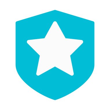 Yıldız kalkan koruma simgesi, basit vektör çizim