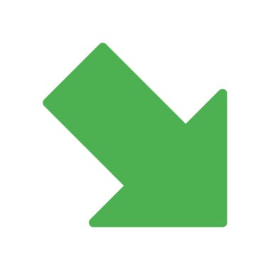 Güney Doğu ok simgesi, basit vektör çizim