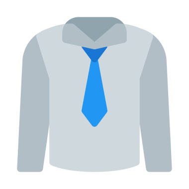 Resmi gömlek kravat simgesi, basit vektör çizim ile