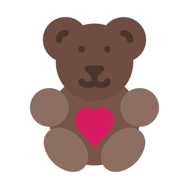 Tüylü ayıcık simgesi, basit vektör çizim