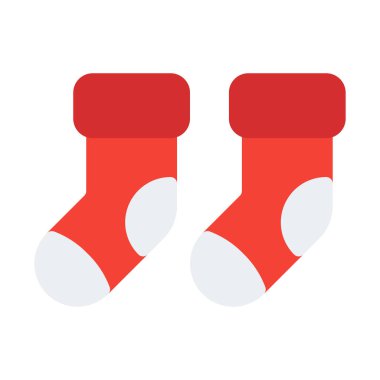 kış çorap simgesi, basit vektör çizim