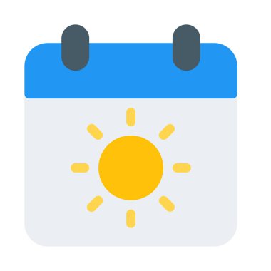 Yaz aylarında simgesi, basit vektör çizim