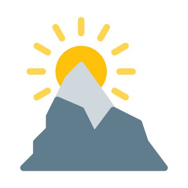 Yüksek irtifa dağ simgesini, basit vektör çizim