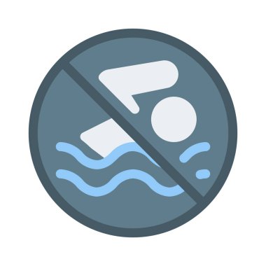 Hiçbir yüzme alanı simgesi, basit vektör çizim