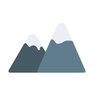 Kar dağlar simgesi, basit vektör çizim şapkalı