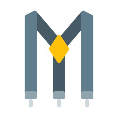 Kumaş pantolon askısı veya ayraçlar simgesi, basit vektör çizim