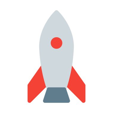 Roket veya füze simgesi, basit vektör çizim