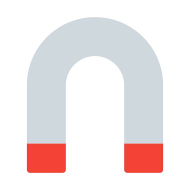 U şekilli mıknatıs simgesini, basit vektör çizim