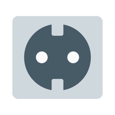 Duvar güç soketi simgesi, basit vektör çizim