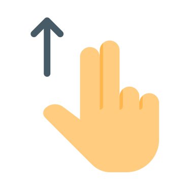 Yukarı kaydırma jest simgesi, basit vektör çizim