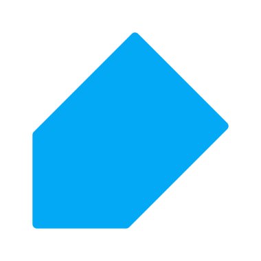 Güney Batı etiketi simgesi, basit vektör çizim