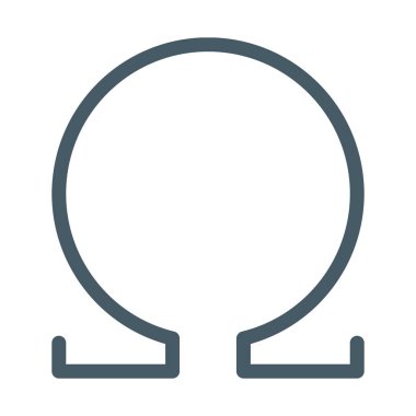 Omega sembolü düğme simgesi, basit vektör çizim