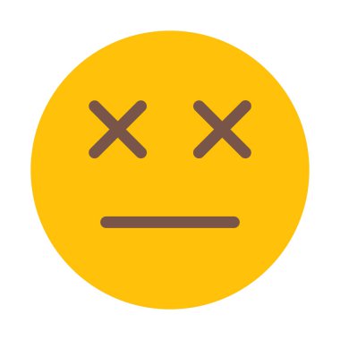 Gözleri kapalı ifade simgesi, basit vektör çizim