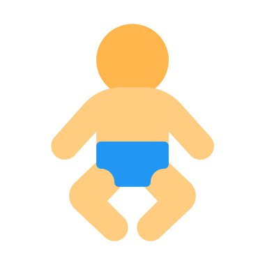 Simge, basit vektör çizim yalan yürümeye başlayan çocuk