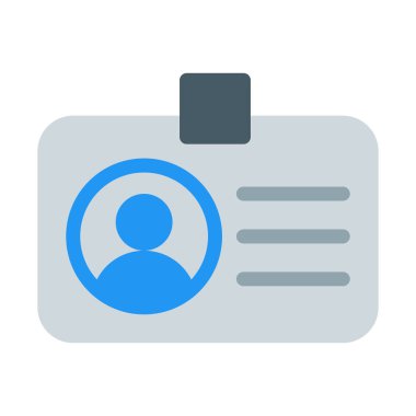 Profil veya kimlik etiketi simgesi, basit vektör çizim