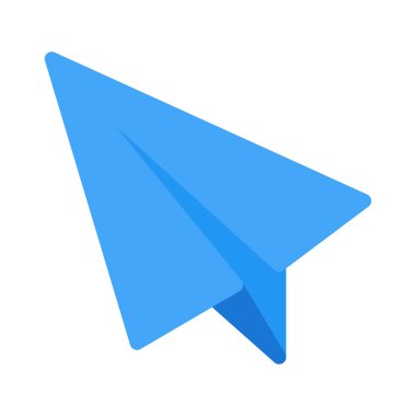 Kağıt uçak oyuncak simgesi, basit vektör çizim