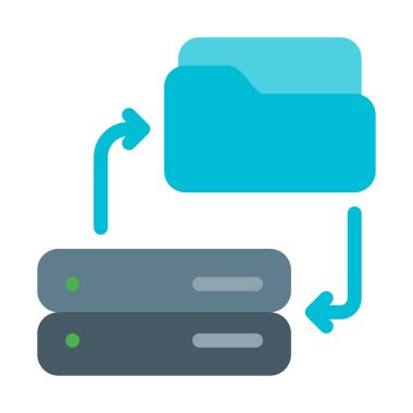 Sunucu klasör Sync simgesi, basit vektör çizim