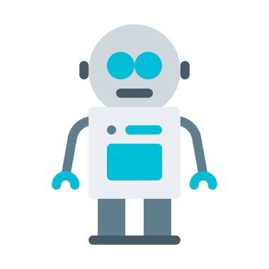 Vintage robot simgesi, basit vektör çizim