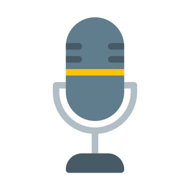 Yayın simgesi, basit vektör çizim için Vintage mikrofon