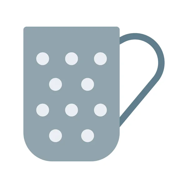 Μεταλλικά Εικονίδιο Κούπα Καφέ Απλό Διανυσματικά Εικονογράφηση — Διανυσματικό Αρχείο