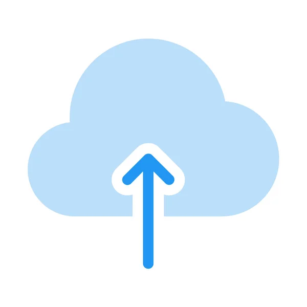 Carica Sull Icona Archiviazione Cloud Semplice Illustrazione Vettoriale — Vettoriale Stock