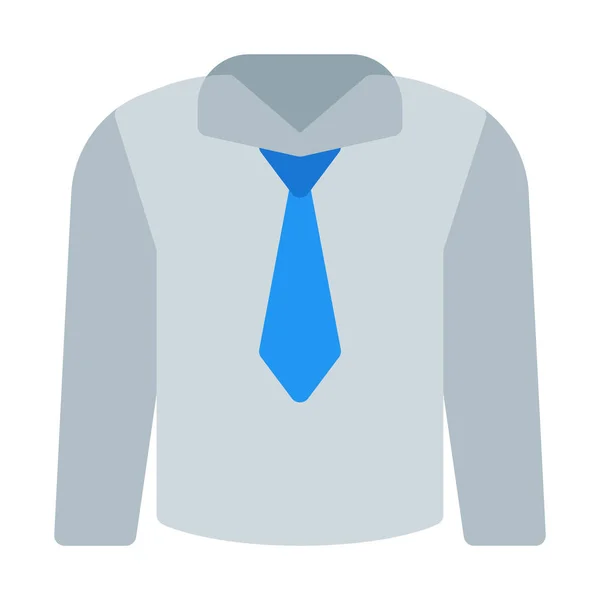 Formales Hemd Mit Krawattensymbol Einfache Vektorillustration — Stockvektor