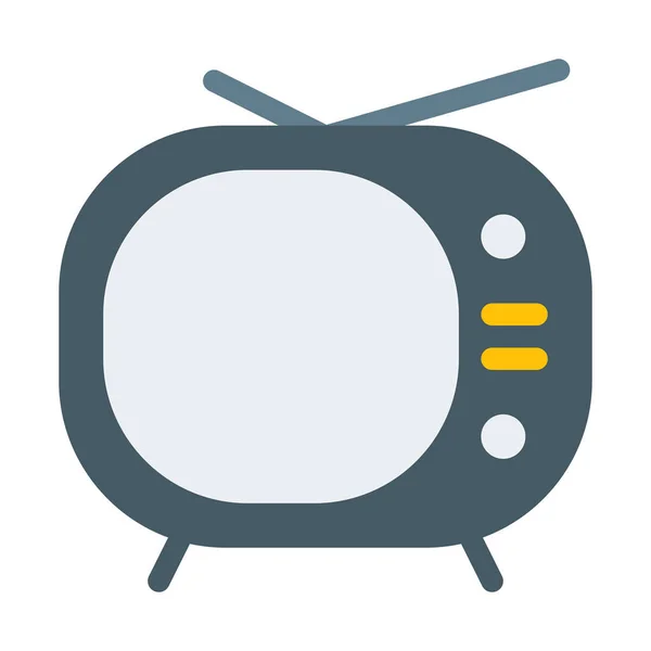 Vintage Σετ Εικονίδιο Τηλεόραση Απλή Διανυσματικά Εικονογράφηση — Διανυσματικό Αρχείο