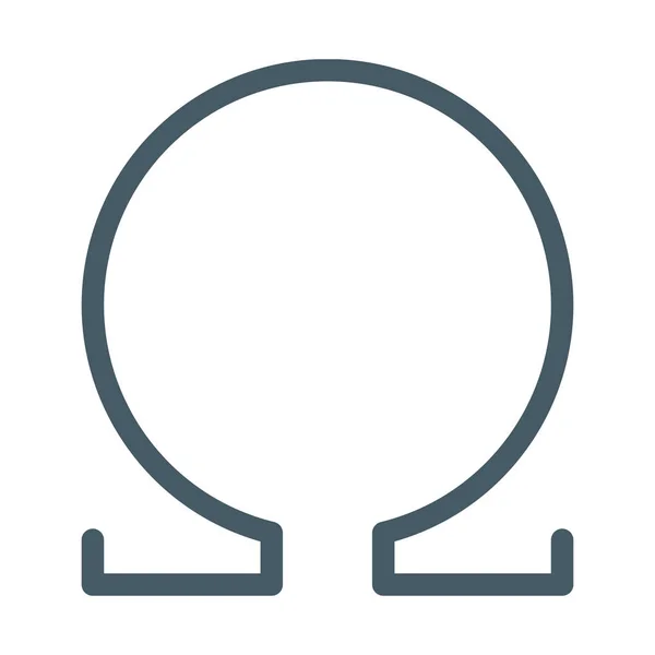 Omega Symbol Button Icon Simple Vector Illustration — Stock Vector