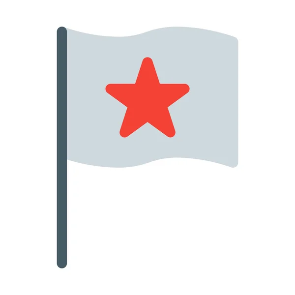 Stern Schwenkt Flagge Symbol Einfache Vektorillustration — Stockvektor