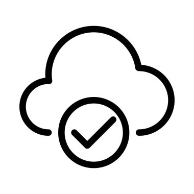 Bulut doğrulanmış ağ, basit hat illüstrasyon