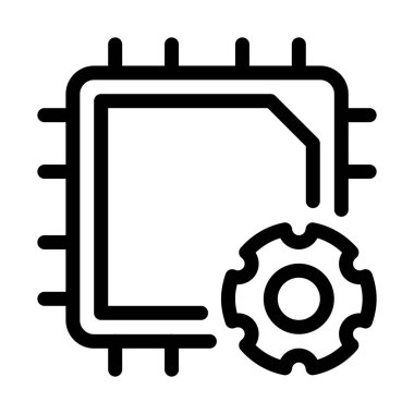 Bilgisayar Donanım Ayarı simgesi vektör çizimi   