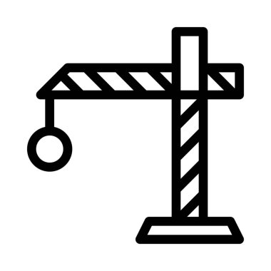 Tower Construction Crane  icon isolated on white 