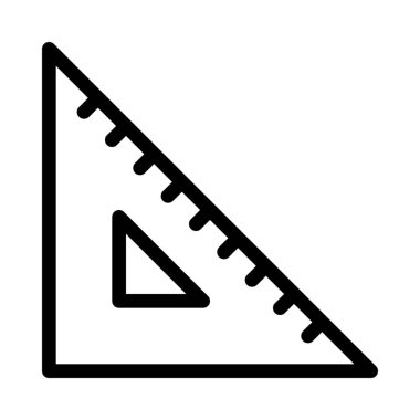 Beyaz izole üçgen simgesi cetvel seti 