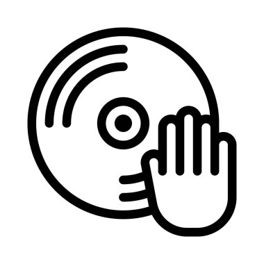 DJ oynamak simge vektör çizim   