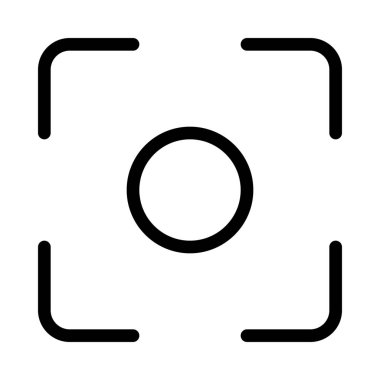 Kamera merkez odak, basit hat illüstrasyon