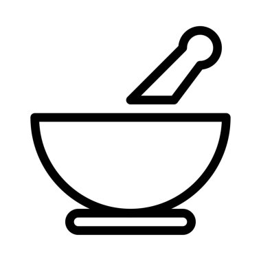 Tıp Karıştırma kase simgesi beyaz izole 