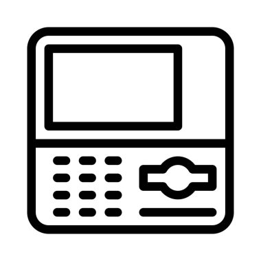 Otomatik vezne makinesi simgesini, basit hat illüstrasyon