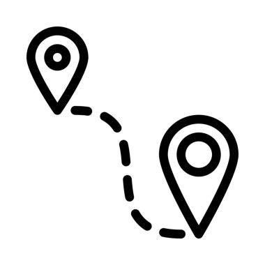 Gezinti yolu simge vektör çizim Haritası   