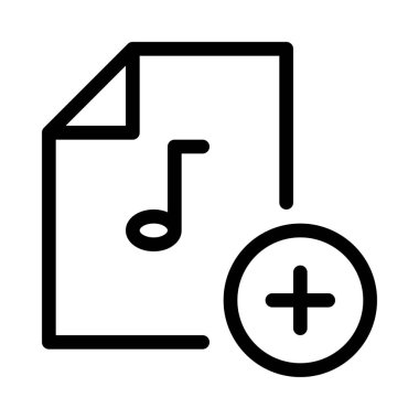 Beyaz izole müzik dosya simgesini ekleme 