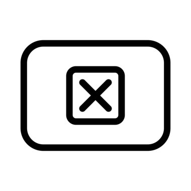 Anahtar düğme simgesi, basit hat illüstrasyon çapraz