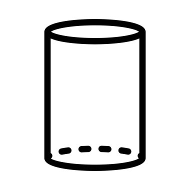 Geometrik silindir şekli simgesi, basit hat illüstrasyon