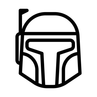 Boba Fet kask basit vektör illüstrasyon işareti
