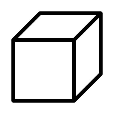 Kare blok karşı karşıya simgesi, basit hat illüstrasyon