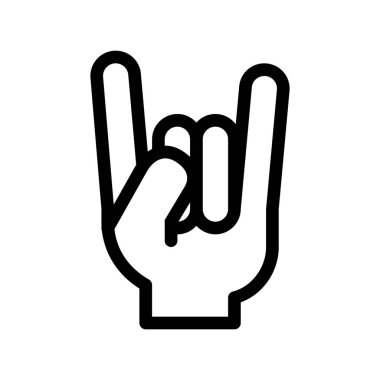 Sen Rock el hareketi simgesi, basit hat illüstrasyon